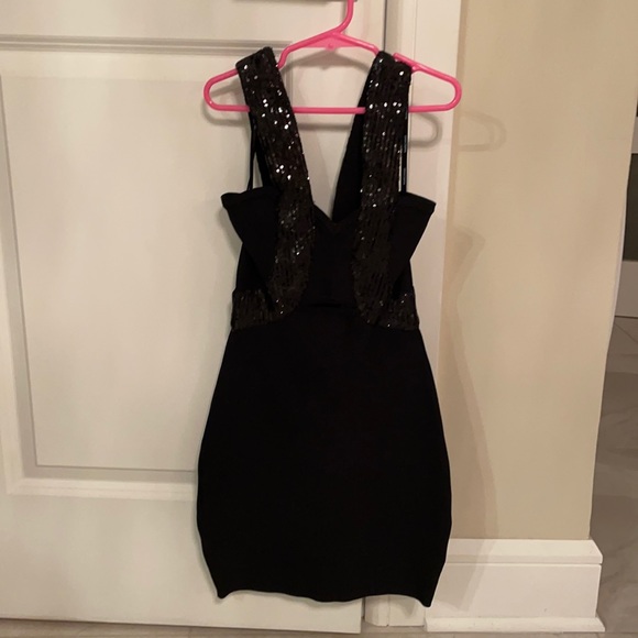 Black bandage mini dress with sequin straps from marciano (xs) - Picture 1 of 6